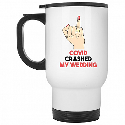 14 oz. White Travel Mug