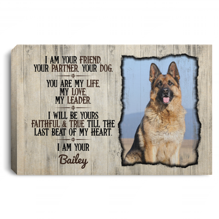 Custom Photo I Am Your Friend Your Partner Your Dog Wrapped Framed Canvas Prints for Dog Lovers - Unframed Poster, White, 0.75'' Framed Canvas