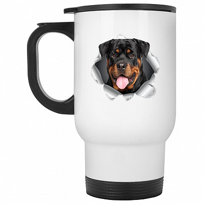 14 oz. White Travel Mug