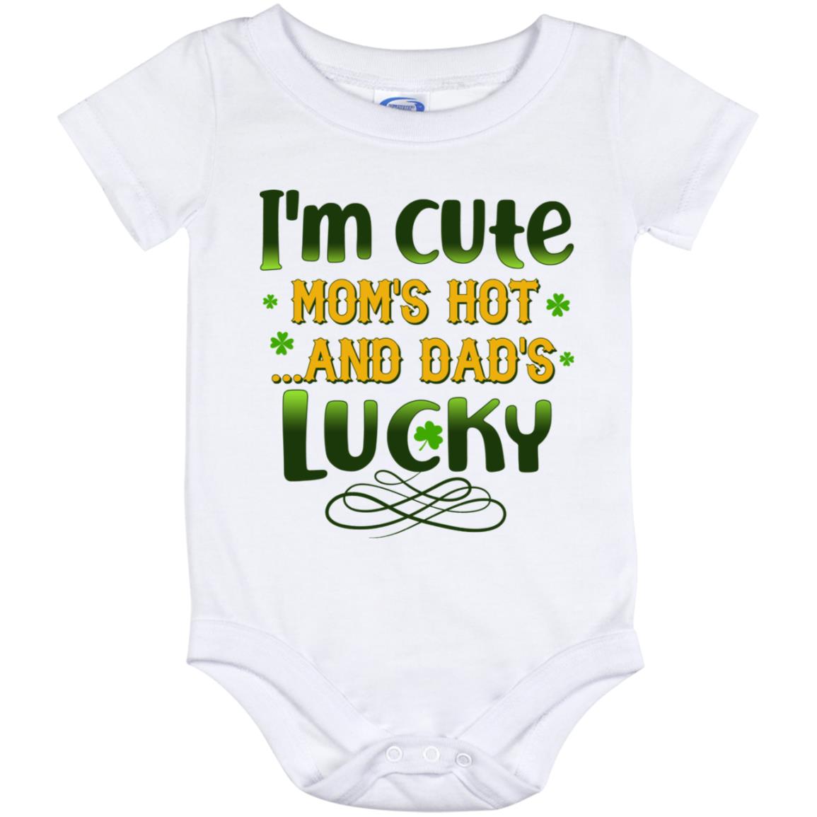 I'm Cute Mom's Hot, White, Baby Onesie - 12 Month I'm Cute Mom's Hot, White, Baby Onesie - 12 Month