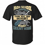 High School Dropout Fixing What Your Bachelor's Degree Couldn't Design Funny Mechanic Print On Back T-Shirt Only, Black, Unisex T-Shirt