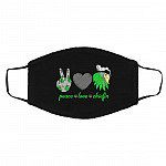 Peace Love Chiefin, Black, Cloth Face Cover – Medium/Large Peace Love Chiefin, Black, Cloth Face Cover – Medium/Large