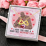 Barry Valentine Wood Sitting Nice Valentine's Day Funny Gift Ideas Infinity Heart Pendant Necklace