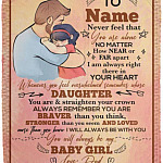 Personalized to My Daughter YouBlanket, White, Cozy Plush Fleece Blanket - 50x60