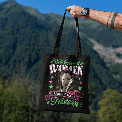 Alternative view of Kamala Harris 2021 Well Behaved Women Rarely Make History Feminist   AOP Tote Bag - Shoulder Shopping Bag