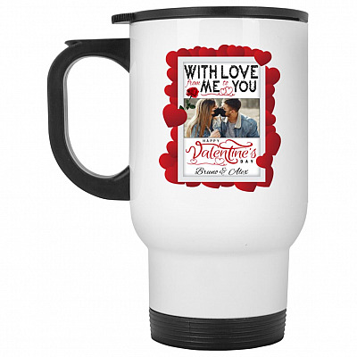 14 oz. White Travel Mug