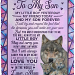 To My Son Always Be My Little Boy Blanket, White, Cozy Plush Fleece Blanket - 50x60