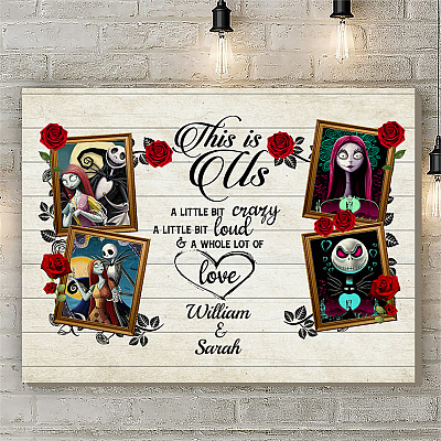Alternative view of Personalized This Is Us A Little Bit Crazy Nightmare Jack And Sally Framed Canvas Prints - Unframed Poster