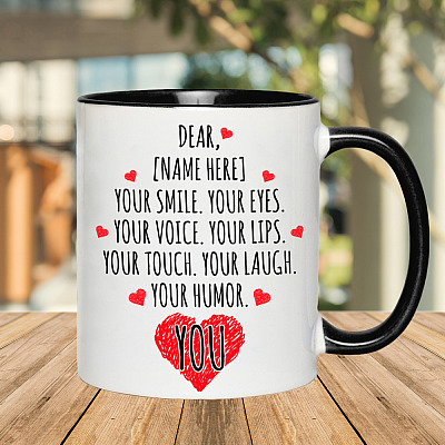 Alternative view of Personalized Your Smile Your Eyes Voice Lips You Custom Name Valentine Couple Accent Mug