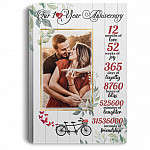 Personalized Custom Photo Our 1st Anniversary Framed Canvas Prints - First Paper Anniversary Unframed Poster, White, 0.75'' Framed Canvas