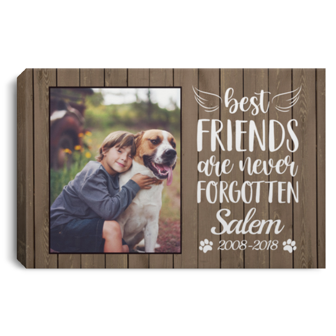 Custom Photo Pet Memorial Framed Canvas - Best Friends Are Never Forgotten Unframed Poster, White, 0.75'' Framed Canvas Custom Photo Pet Memorial Framed Canvas - Best Friends Are Never Forgotten Unframed Poster, White, 0.75'' Framed Canvas