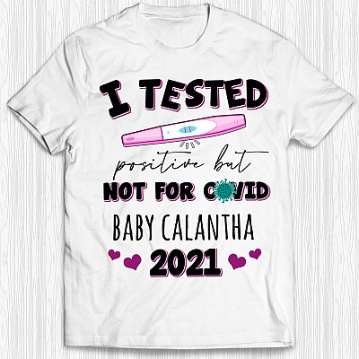 Alternative view of Personalized I Tested Positive But Not For Covid Funny Pregnancy Announcement T-Shirt - V-Neck Shirt