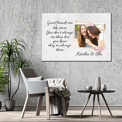 Alternative view of Personalized Photo Good Friends Are Like Stars You Don't Always See Them Framed Canvas - Unframed Poster