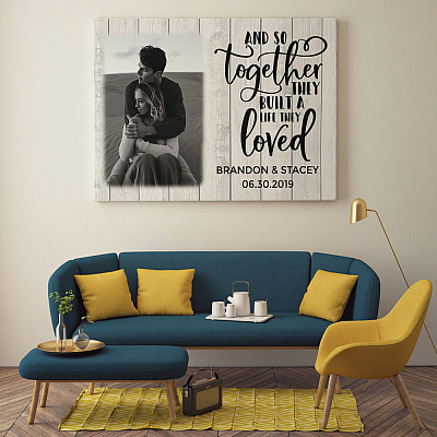 Alternative view of Personalized Photo And So Together They Built A Life They Loved Framed Canvas - Unframed Poster