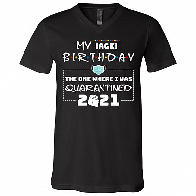 Personalized My Birthday The One T-Shirt, Black, V-Neck T-Shirt