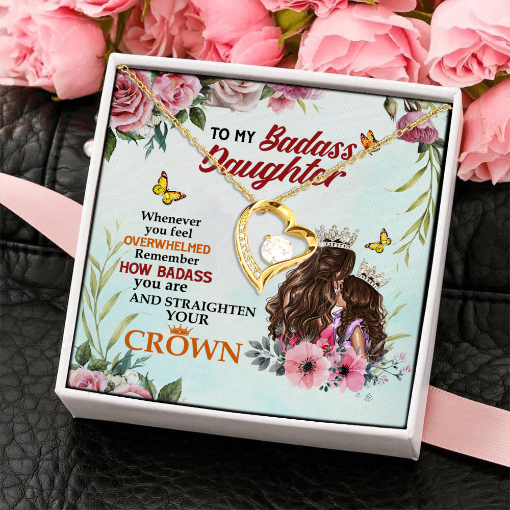 2P. Badass Daughter(1) Forever Love Necklace (Gold) 4