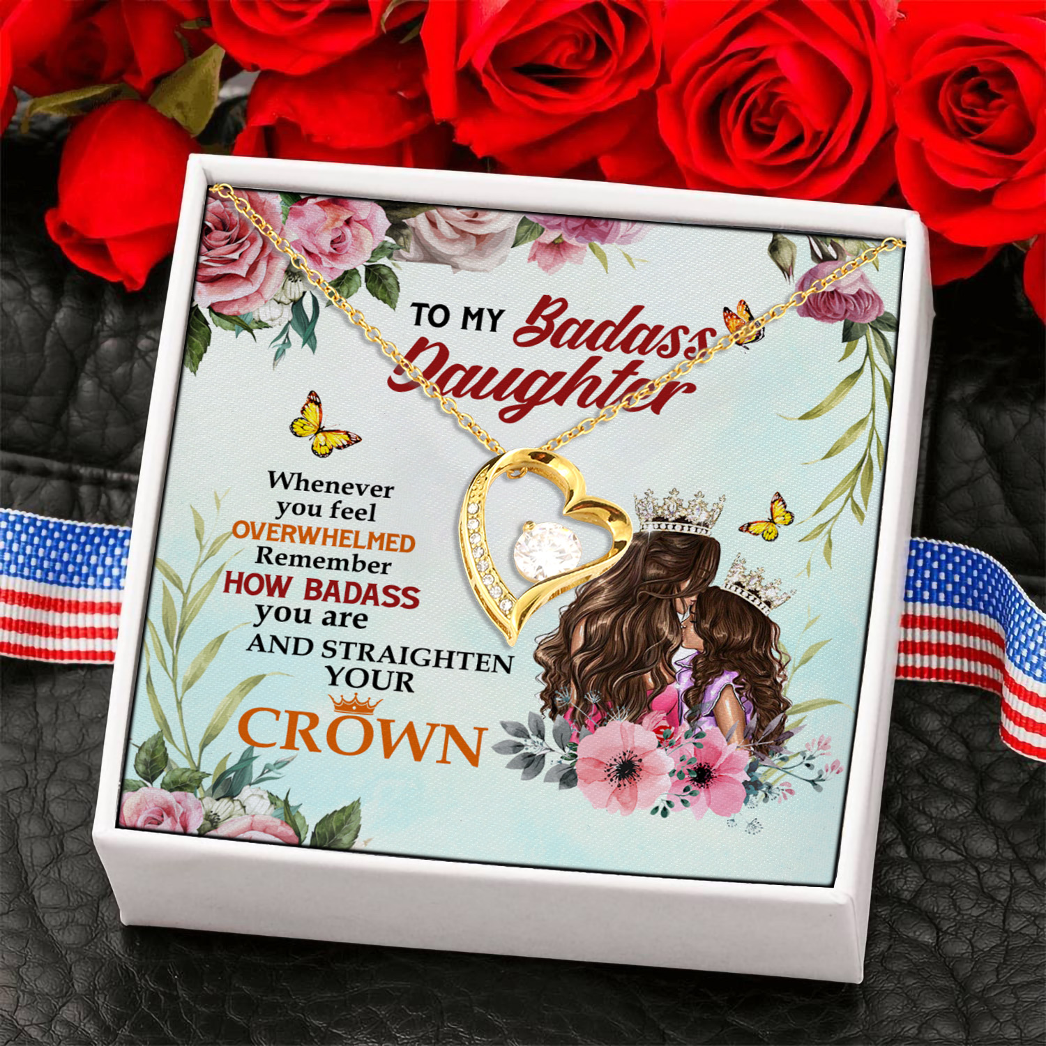 2P. Badass Daughter(1) Forever Love Necklace (Gold) 6