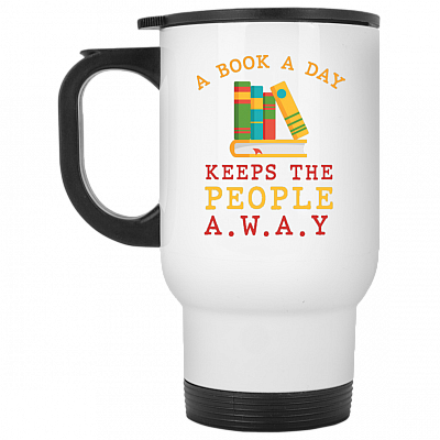 14 oz. White Travel Mug