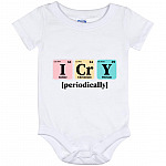 I Cry Periodically Chemistry, White, Baby Onesie - 12 Month