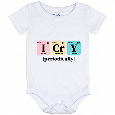 I Cry Periodically Chemistry, White, Baby Onesie - 12 Month