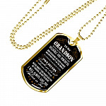To My Grandson Never Doubt That You Are Valuable and Powerful I Believe In You Dog Tag Pendant Necklace - Dog Tag (Gold Plated)