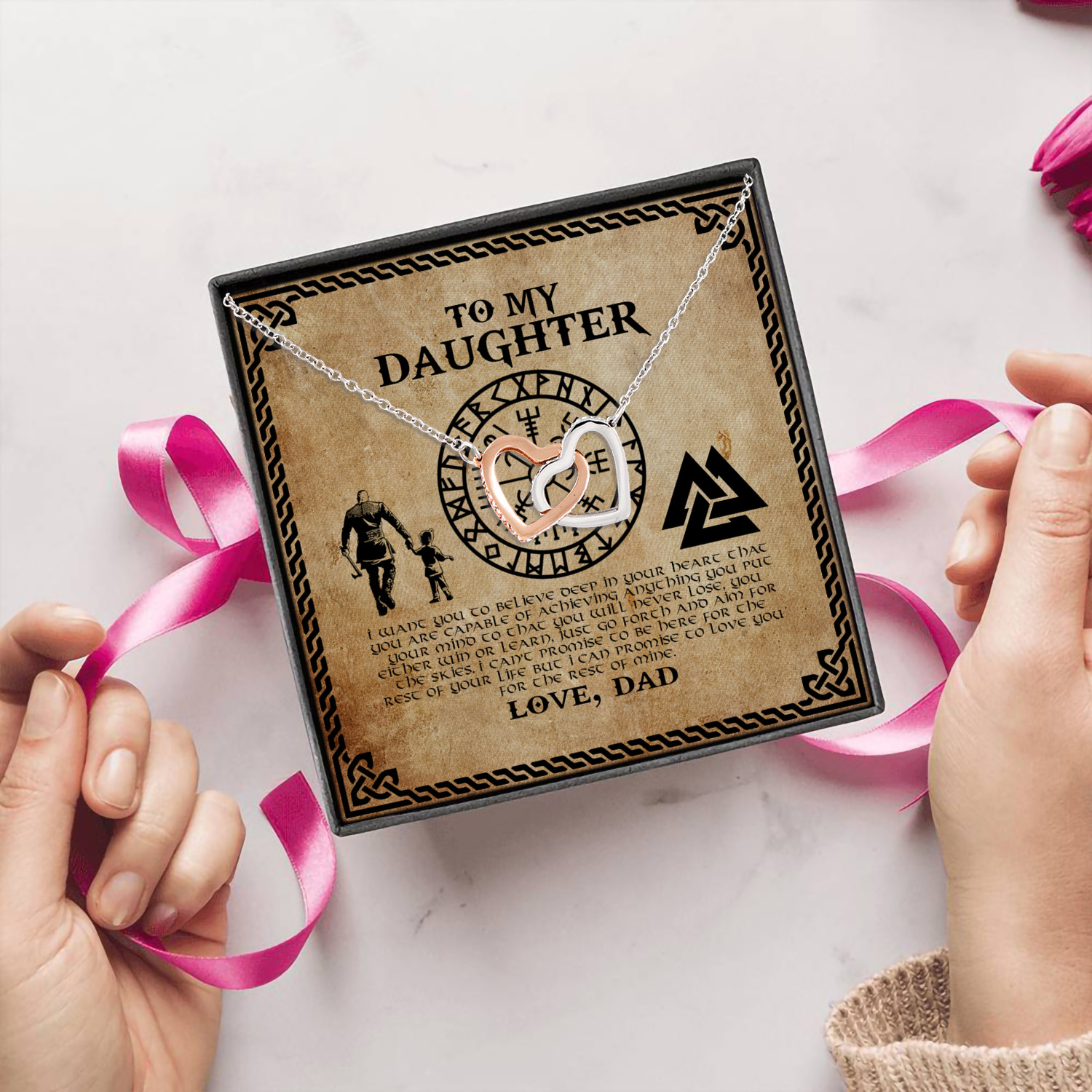 6Th. My Daughter Viking(5) Interlocking Hearts Necklace 5