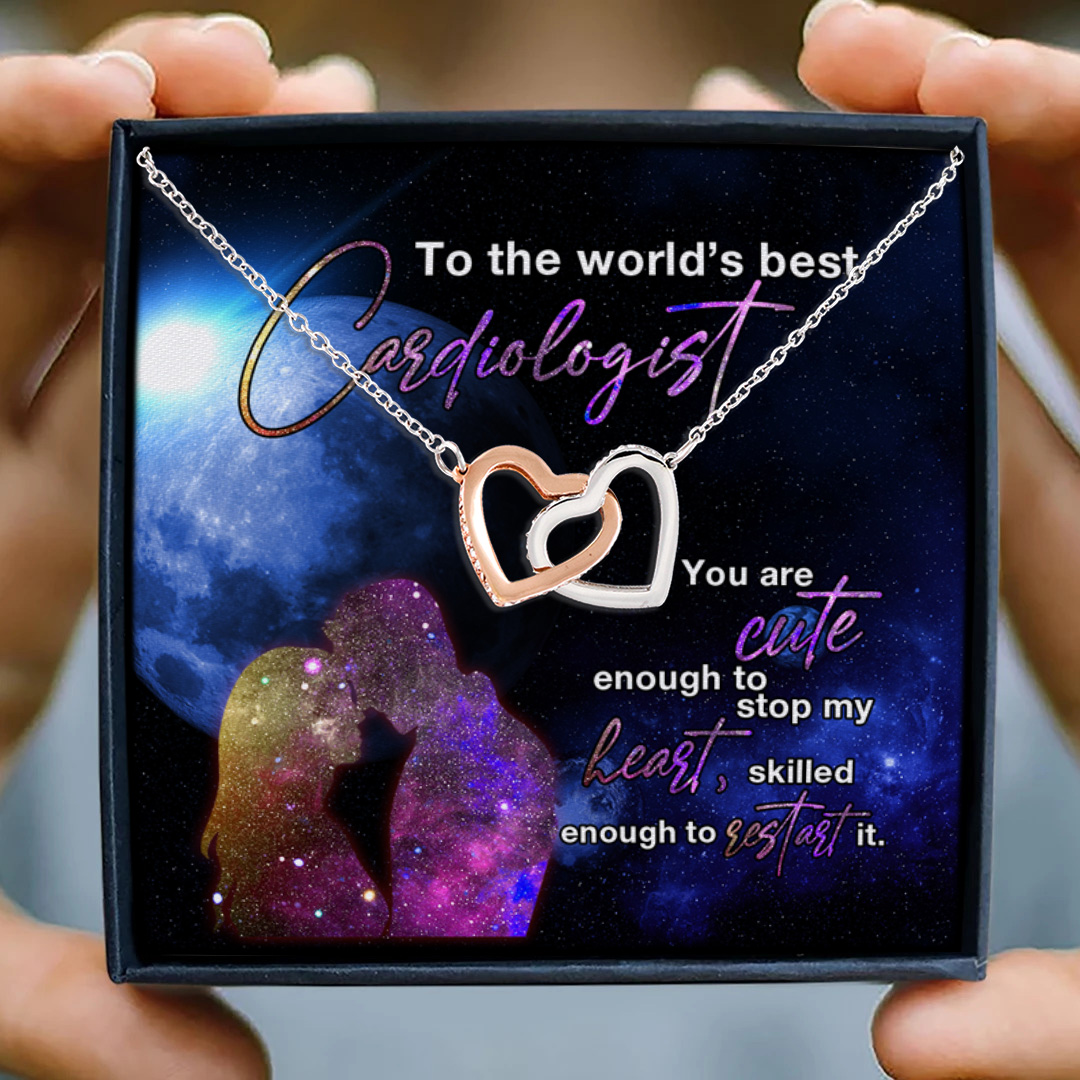 6KT. To The World's Best Cardiologist(4) Interlocking Hearts Necklace 3
