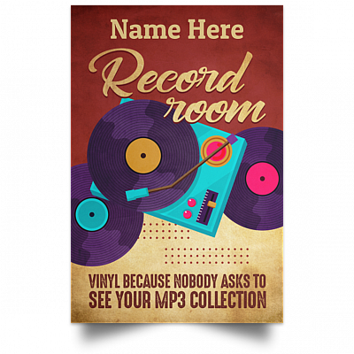 Personalized Room Decor Vinyl Record Music Vintage Framed Canvas Prints - Unframed Poster, White, Unframed Poster