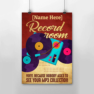 Alternative view of Personalized Room Decor Vinyl Record Music Vintage Framed Canvas Prints - Unframed Poster