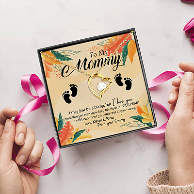 Alternative view of To My Mommy I Love You More Than You Even Know Baby Bump Forever Love Pendant Necklace