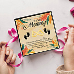 To My Mommy I Love You More Than You Even Know Baby Bump Infinity Heart Pendant Necklace