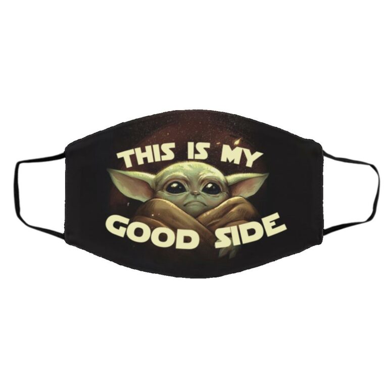 This Is My Good Side, White, Cloth Face Cover – Medium/Large