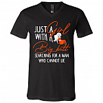 Just a Girl With A Big Butt Searching, Black, V-Neck T-Shirt