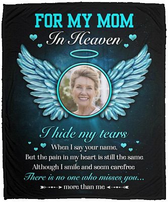 Personalized Photo I Hide My Tears Blanket, White, Cozy Plush Fleece Blanket - 50x60