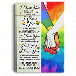 LGBT I Choose You To Do Life With Hand In Hand Side By Side Wrapped Framed Canvas Prints - Unframed Poster, White, 0.75'' Framed Canvas