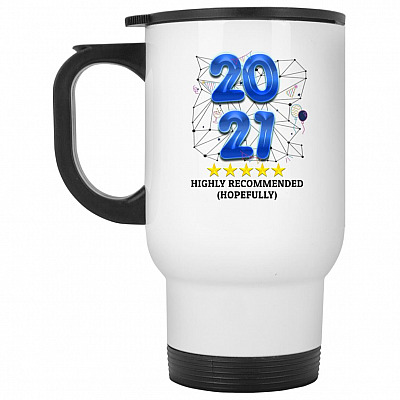 14 oz. White Travel Mug