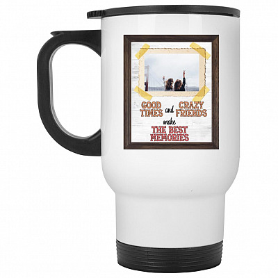 14 oz. White Travel Mug