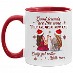 Good Friends Are Like Wine Accent Mug, White/Red, am11oz-accent-mug-11-oz-accent-mug