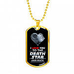 I Love You to The Death Star and Back Dog Tag Pendant Necklace Valentine's Gifts for Him - Dog Tag (Gold Plated) I Love You to The Death Star and Back Dog Tag Pendant Necklace Valentine's Gifts for Him - Dog Tag (Gold Plated)