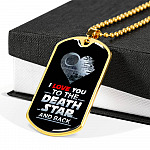 I Love You to The Death Star and Back Dog Tag Pendant Necklace Valentine's Gifts for Him - Dog Tag (Gold Plated) I Love You to The Death Star and Back Dog Tag Pendant Necklace Valentine's Gifts for Him - Dog Tag (Gold Plated)