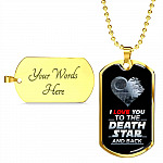 I Love You to The Death Star and Back Dog Tag Pendant Necklace Valentine's Gifts for Him - Dog Tag (Gold Plated) I Love You to The Death Star and Back Dog Tag Pendant Necklace Valentine's Gifts for Him - Dog Tag (Gold Plated)