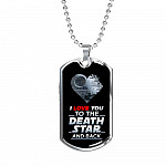 I Love You to The Death Star and Back Dog Tag Pendant Necklace Valentine's Gifts for Him - Dog Tag (Silver) I Love You to The Death Star and Back Dog Tag Pendant Necklace Valentine's Gifts for Him - Dog Tag (Silver)