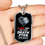 I Love You to The Death Star and Back Dog Tag Pendant Necklace Valentine's Gifts for Him - Dog Tag (Silver) I Love You to The Death Star and Back Dog Tag Pendant Necklace Valentine's Gifts for Him - Dog Tag (Silver)