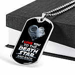 I Love You to The Death Star and Back Dog Tag Pendant Necklace Valentine's Gifts for Him - Dog Tag (Silver) I Love You to The Death Star and Back Dog Tag Pendant Necklace Valentine's Gifts for Him - Dog Tag (Silver)