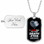 I Love You to The Death Star and Back Dog Tag Pendant Necklace Valentine's Gifts for Him - Dog Tag (Silver) I Love You to The Death Star and Back Dog Tag Pendant Necklace Valentine's Gifts for Him - Dog Tag (Silver)
