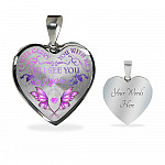 Butterfly I Will Carry You With Me Til' I See You Again Memorial Loss Of Loved One Heart Pendant Necklace - Heart Luxury Necklace (Silver)