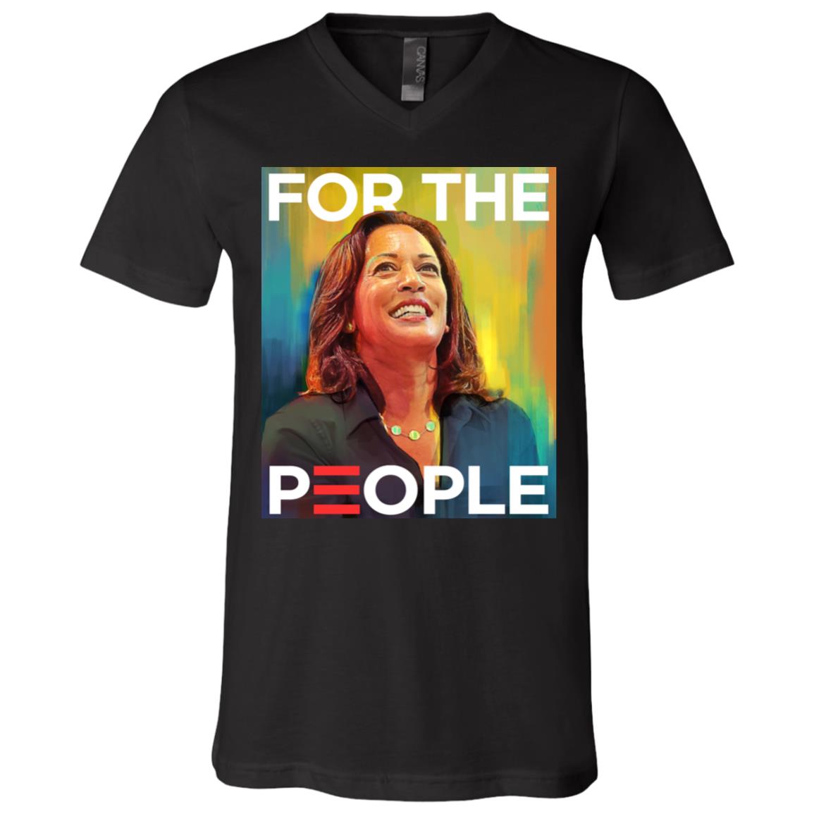 Kamala Harris For The People Water Color Mr Vice President T-shirt - V-neck - Inauguration Day 2021 Election Shirt, Black, V-Neck T-Shirt