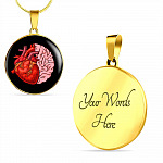Love Thought Circle Pendant Necklace - Circle Luxury Necklace (Gold Plated)