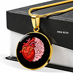 Love Thought Circle Pendant Necklace - Circle Luxury Necklace (Gold Plated)
