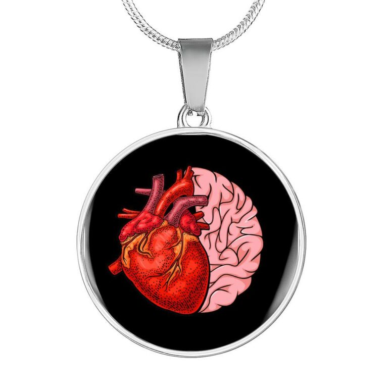 Love Thought Circle Pendant Necklace - Circle Luxury Necklace (Silver)